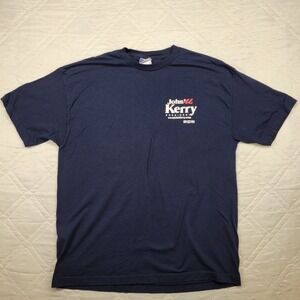 Kerry Edwards 2004 Campaign 2 sided vintage blue T shirt‎ men's XL